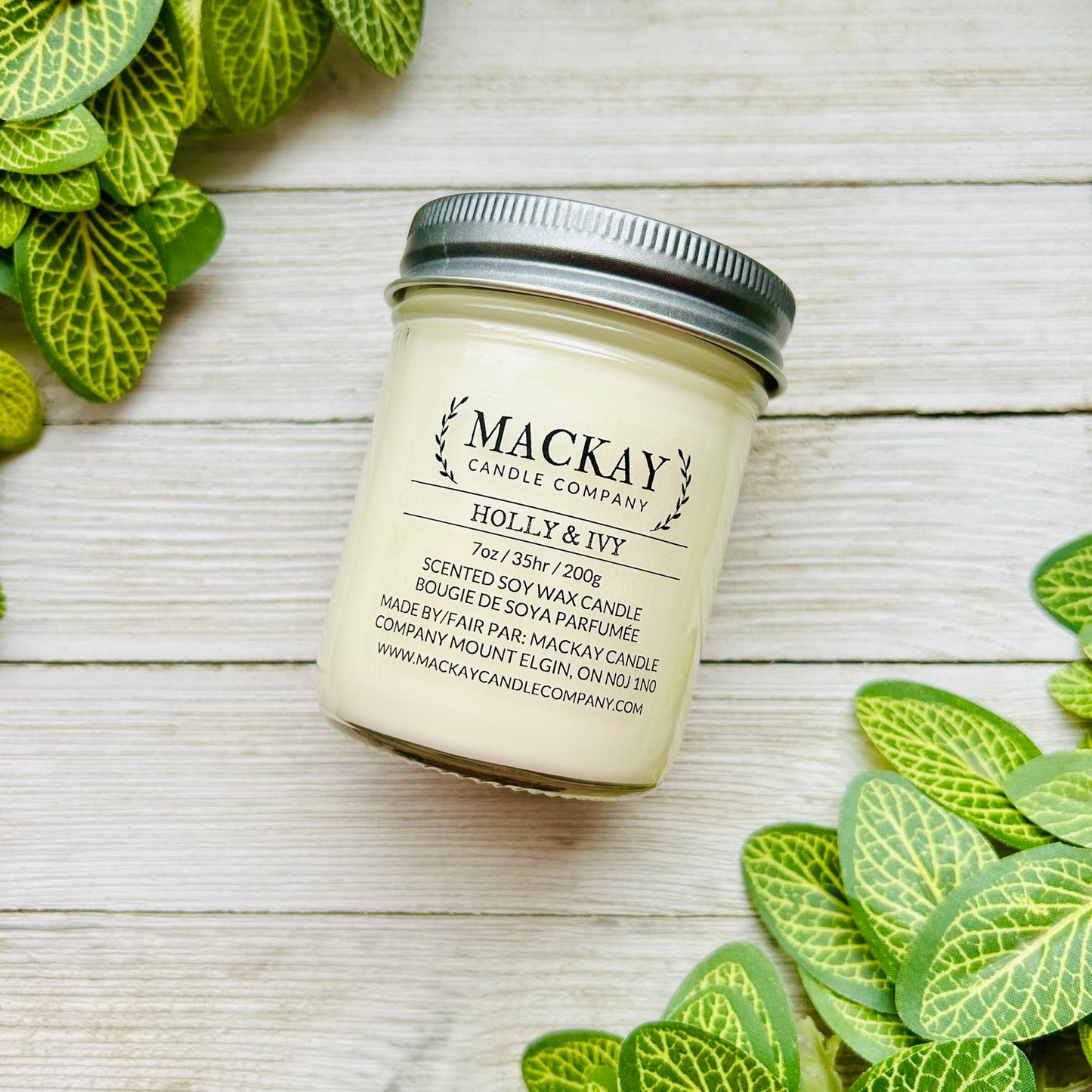 Holly & Ivy Small Mason Jar