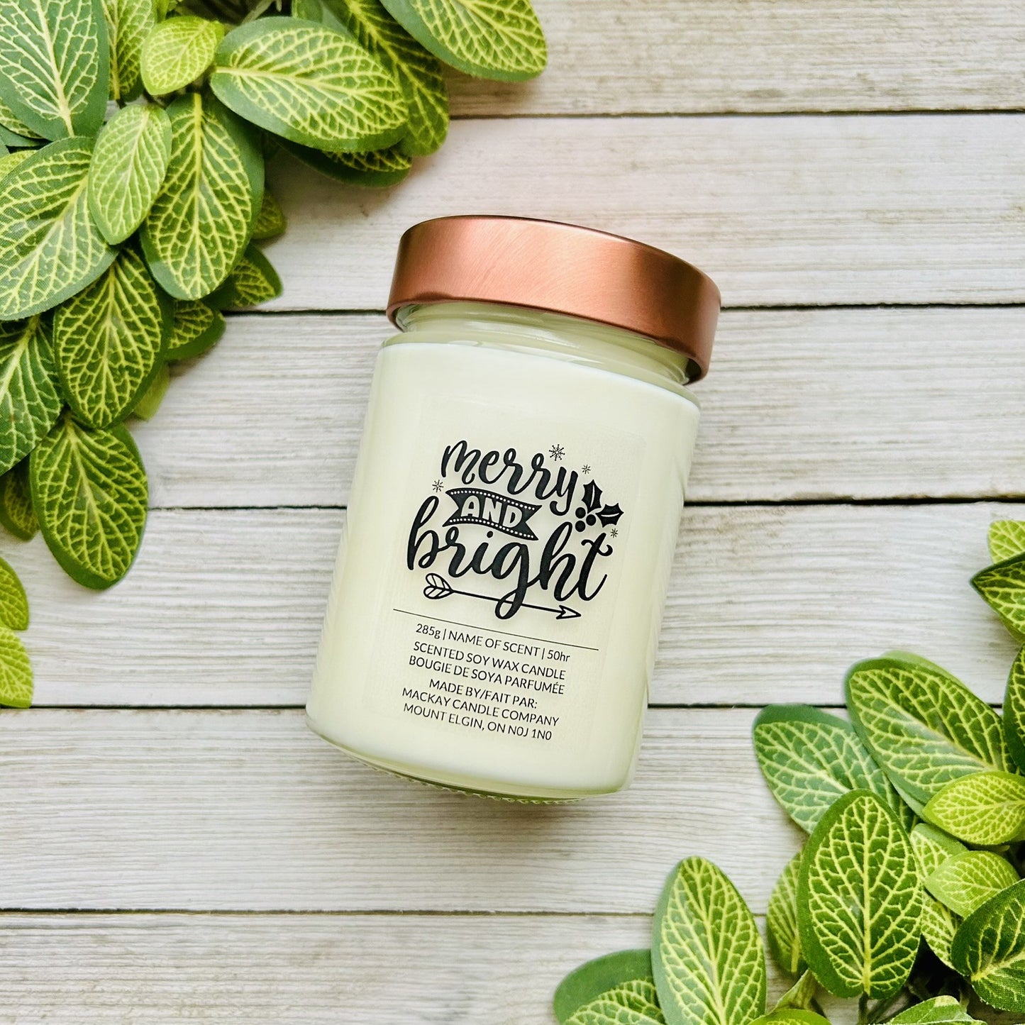 'Merry And Bright' Saying Candle (Library Jar)