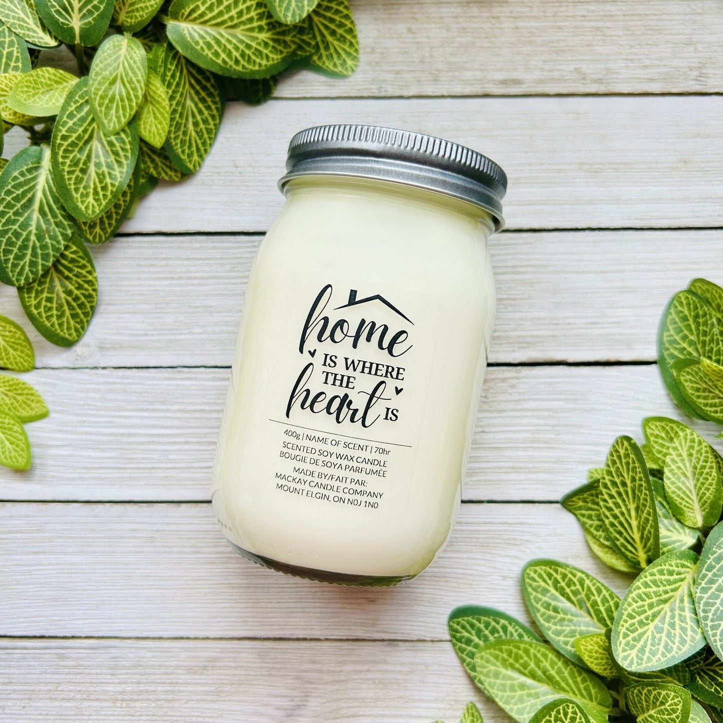 'Home Is Where The Heart Is' Saying Candle (Mason Jar)