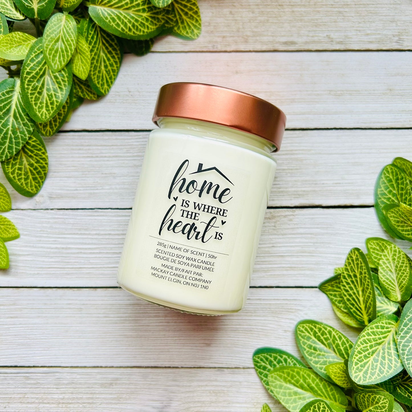 'Home Is Where The Heart Is' Saying Candle (Library Jar)