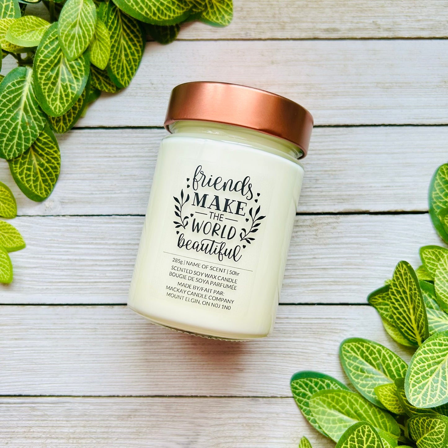 'Friends Make The World Beautiful' Saying Candle (Library Jar)