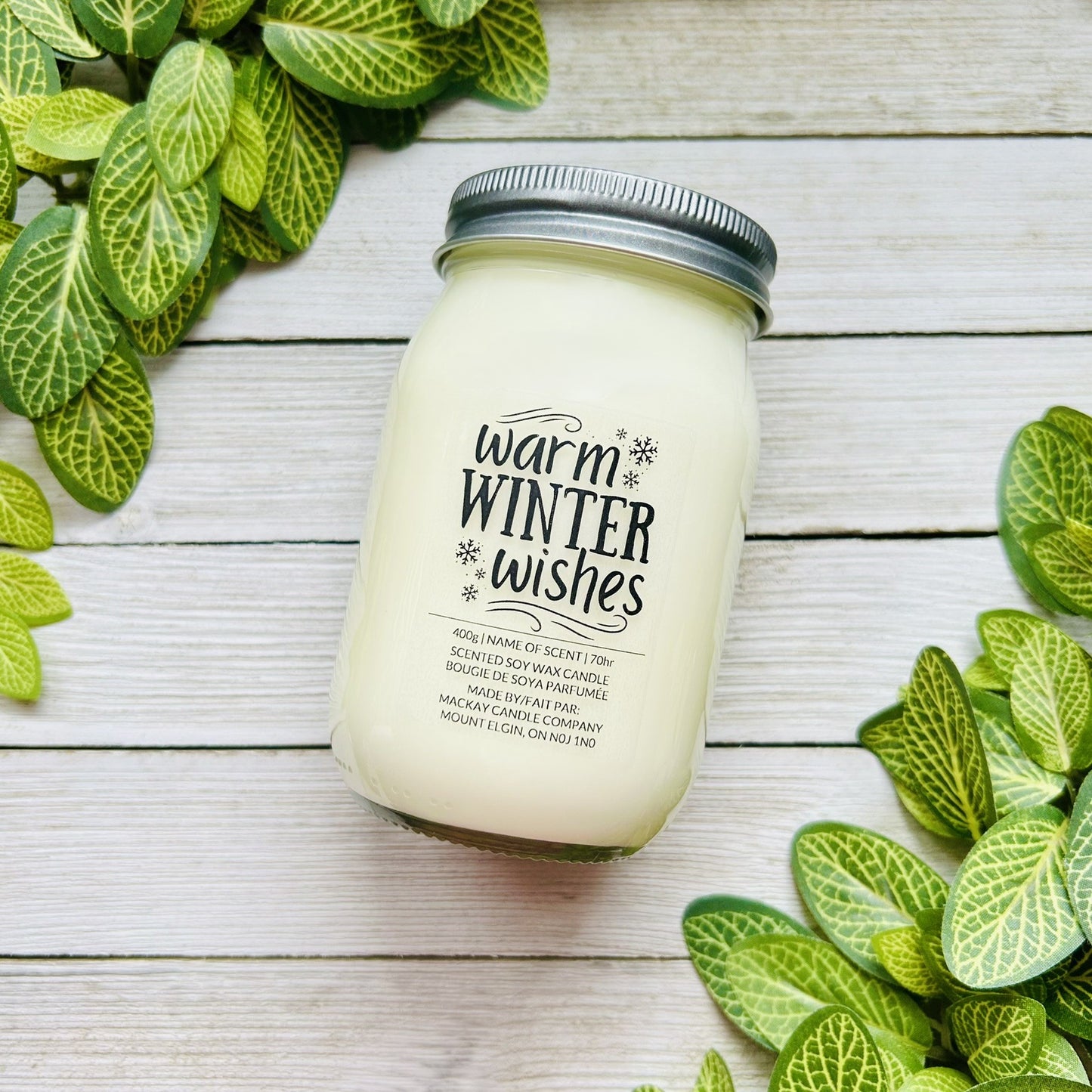 'Warm Winter Wishes' Saying Candle (Mason Jar)