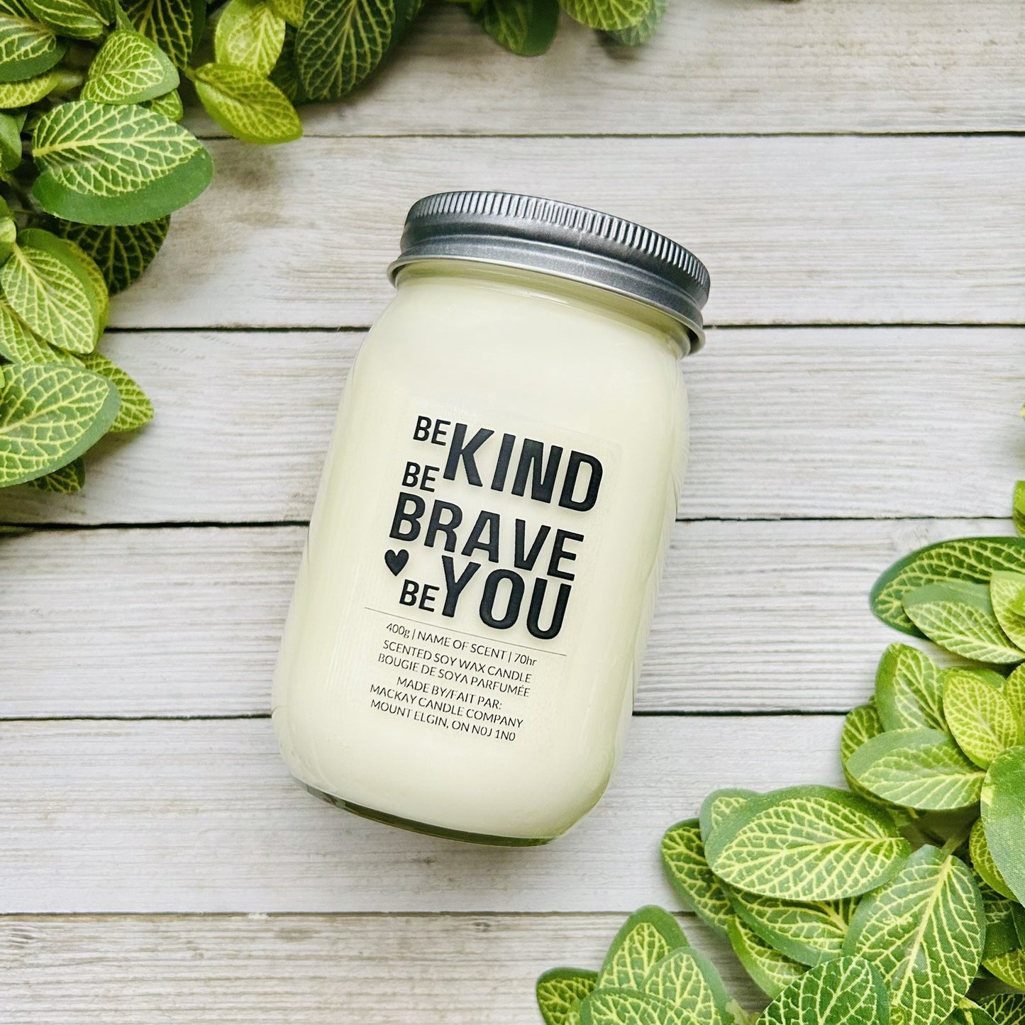 'BE KIND BE BRAVE BE YOU' Saying Candle (Mason Jar)