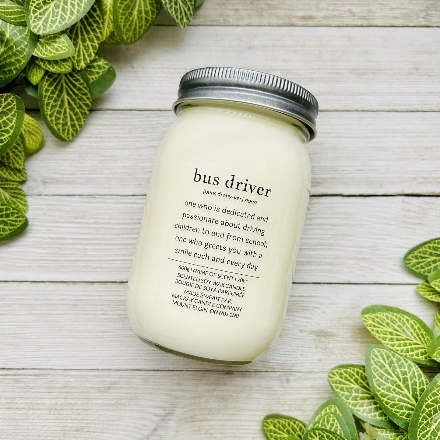 'bus driver' Definition Candle (Mason Jar)