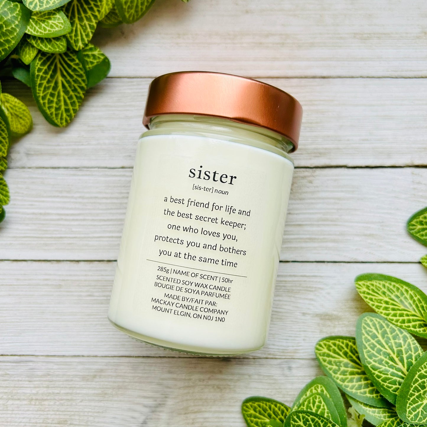 'sister' Definition Candle (Library Jar)