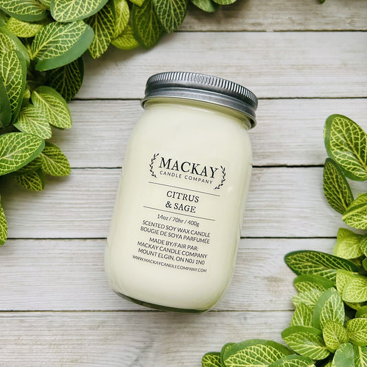 Citrus & Sage Large Mason Jar