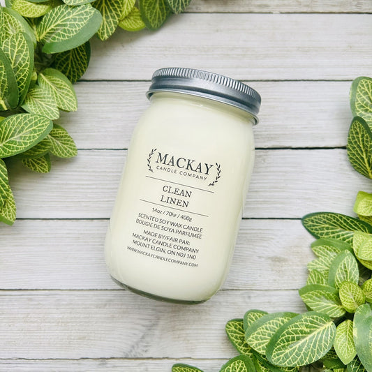 Clean Linen Large Mason Jar