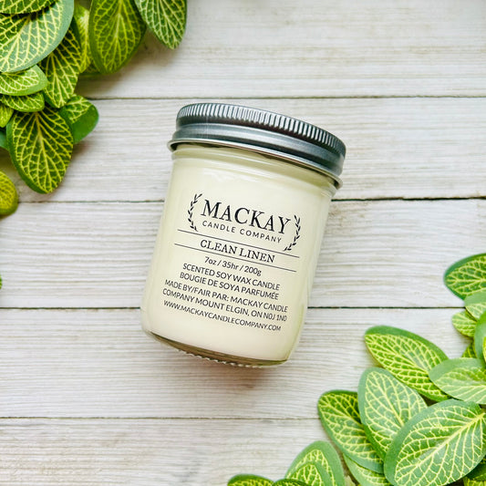Clean Linen Small Mason Jar