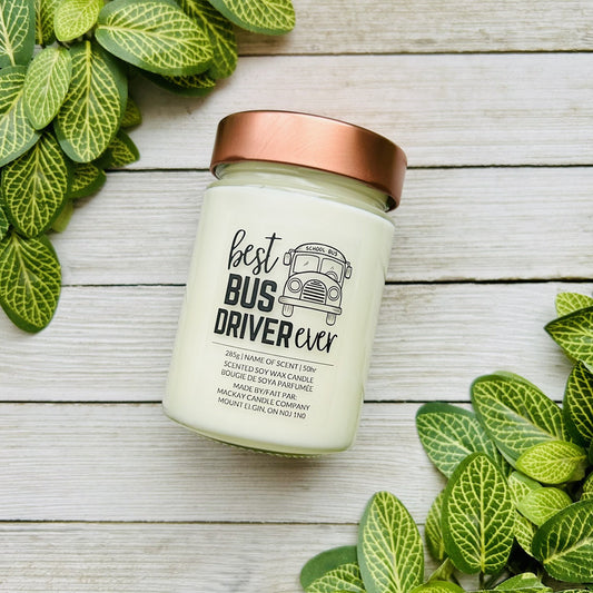 'Best Bus Driver Ever' Sayings Candle (Library Jar)