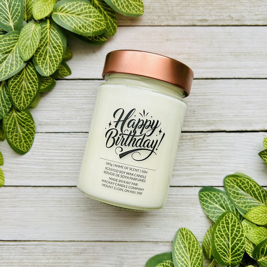 'Happy Birthday' Saying Candle (Library Jar)