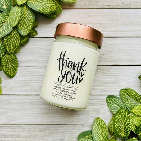 'Thank You' Saying Candle (Library Jar)