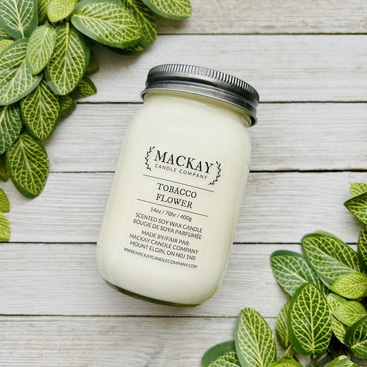 Tobacco Flower Large Mason Jar