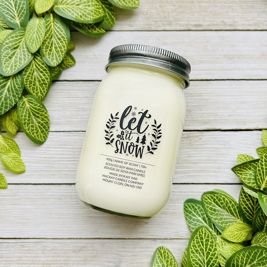 'Let It Snow' Saying Candle (Mason Jar)