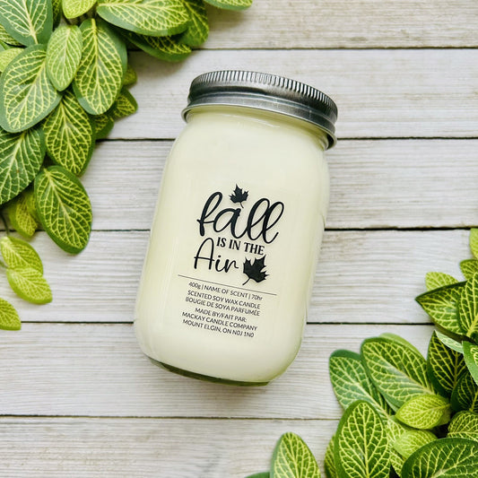 'Fall Is In The Air' Saying Candle (Mason Jar)