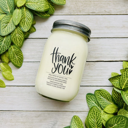 'Thank You' Saying Candle (Mason Jar)