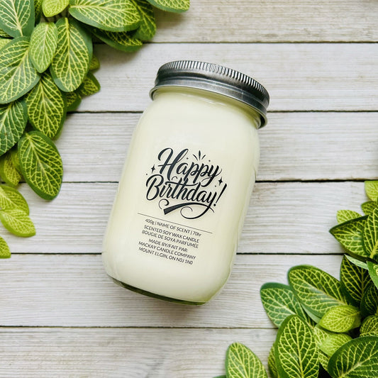 'Happy Birthday' Saying Candle (Mason Jar)