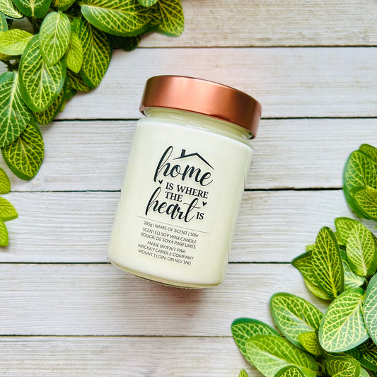 'Home Is Where The Heart Is' Saying Candle (Library Jar)