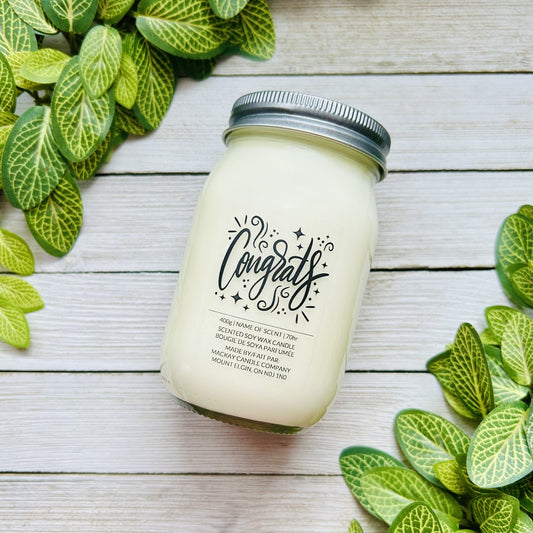 'Congrats' Saying Candle (Mason Jar)