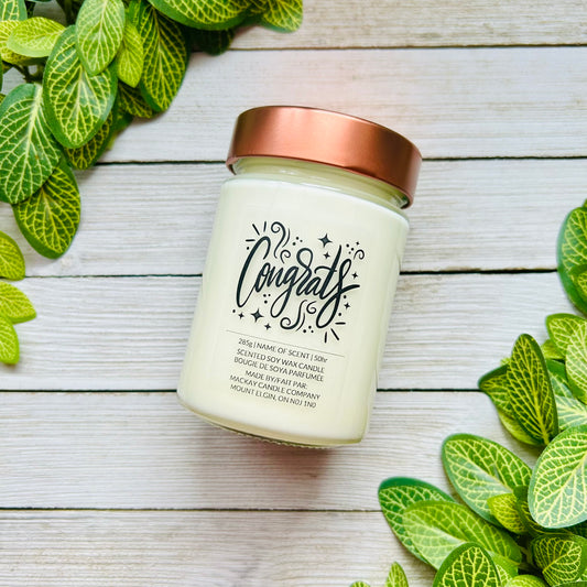 'Congrats' Saying Candle (Library Jar)