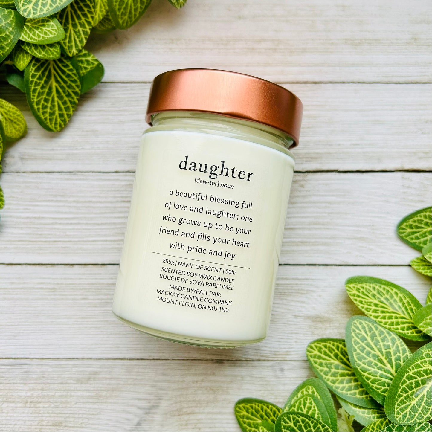 'daughter' Definition Candle (Library Jar)
