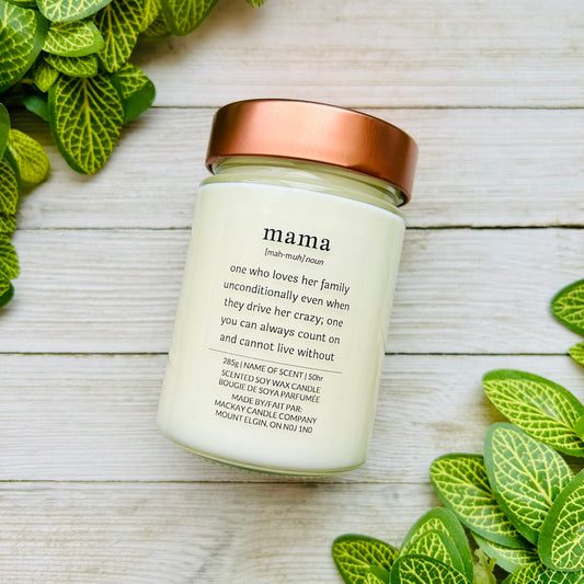 'mama' Definition Candle (Library Jar)