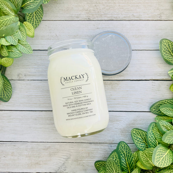 Clean Linen Large Mason Jar
