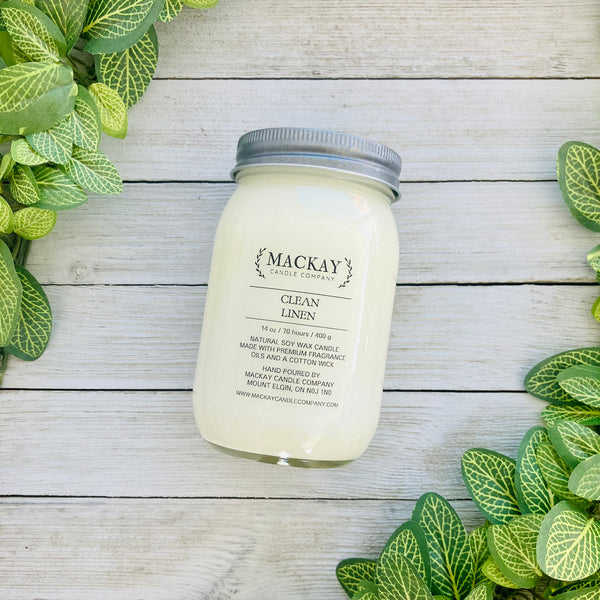 Clean Linen Large Mason Jar